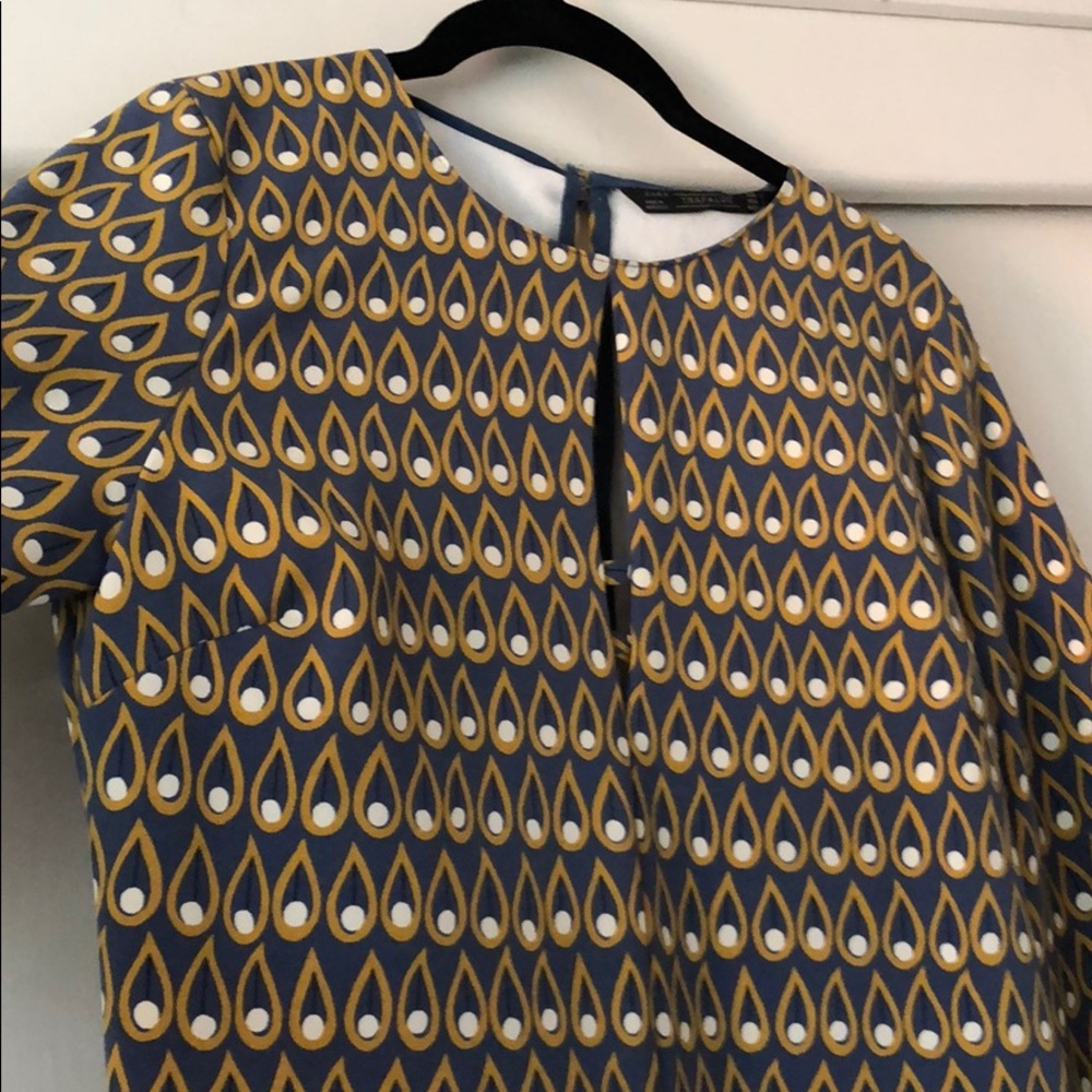 Zara long sleeve patterned romper skort